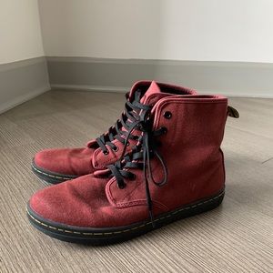 Maroon Canvas Dr. Marten’s boots